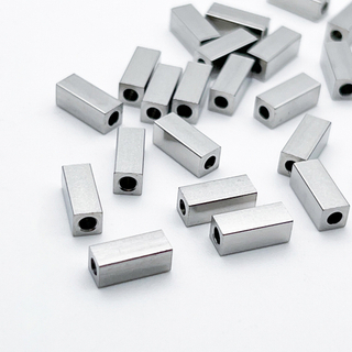 Бусина Брусок, сталь, размер 10*4 мм, цена за набор 5 штук