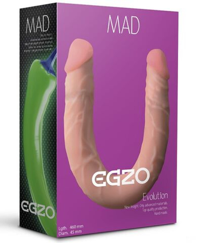 Двусторонний фаллоимитатор из киберкожи Mad Pepper - 46 см. (Цвет: телесный)