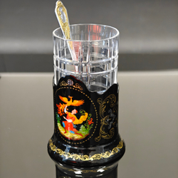 Коллекционный чайный набор подстаканников "Русские сказки" (ручная роспись Палех) №19