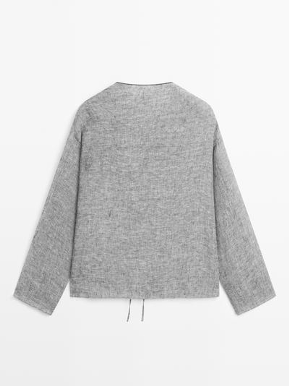 Massimo Dutti Блуза из смесового льна с завязками, серый