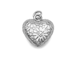 Подвеска "Сердце со цветочное" 3D, 17мм