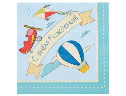 Салфетки "Самолеты" 33 см 12 шт