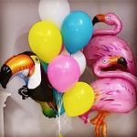 Шар (51"/130 см) Фигура, Фламинго, Розовый 1 шт.