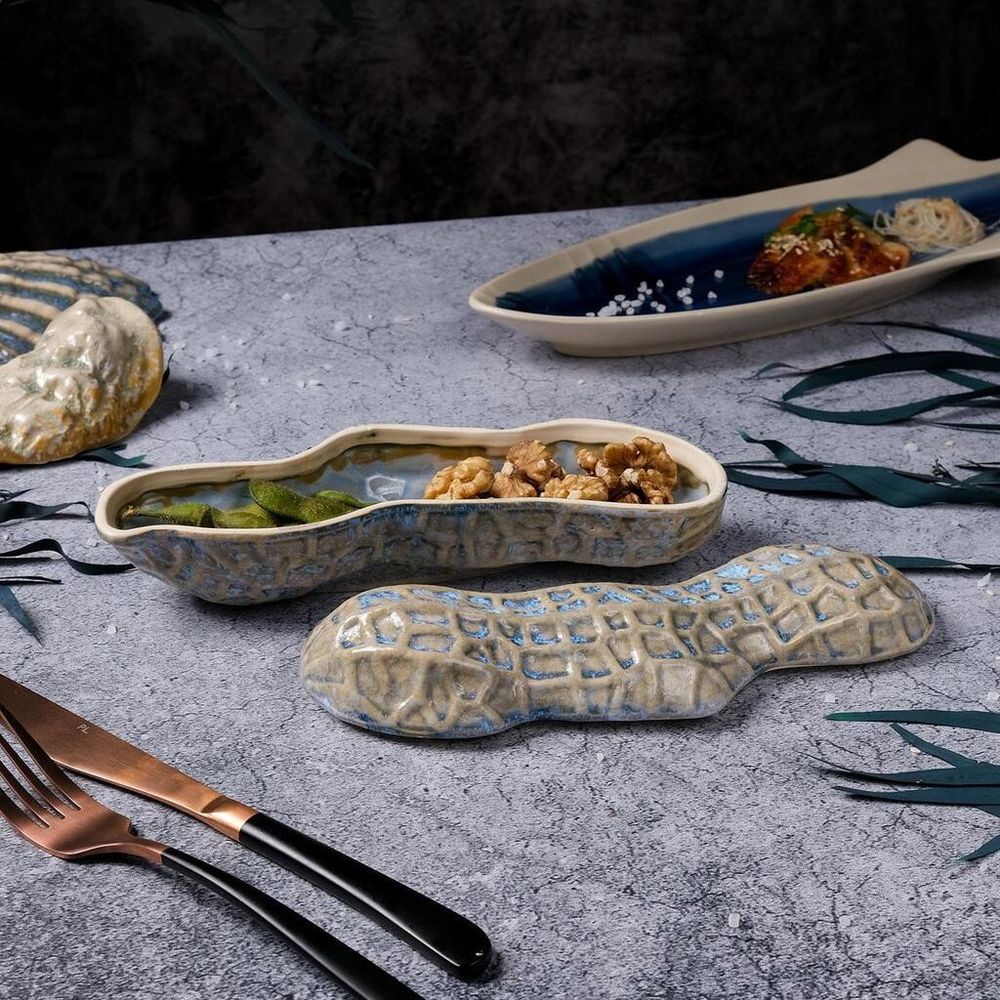 Блюдо для подачи 22,7*6,5 см h7,5/4,2 см 195 мл Groundnut Northern Blue Frutti di Mare P.L. [1]