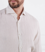 Льняная рубашка Oscar Jacobson - бежевый(12407345)