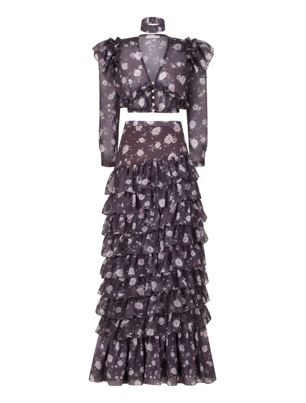 Топ с воланами Afina, мокко