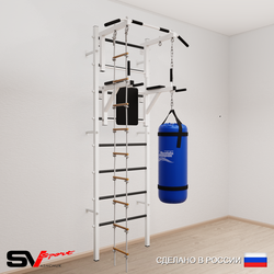 Шведская стенка Sv Sport усиленная 6723 (Турник стандарт/Брусья/Лестница/Цепь/Мешок 30кг)