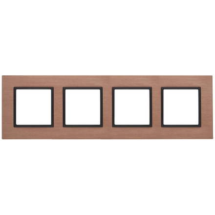 14-5204-14 ЭРА Рамка на 4 поста, металл, Эра Elegance, медь+антр