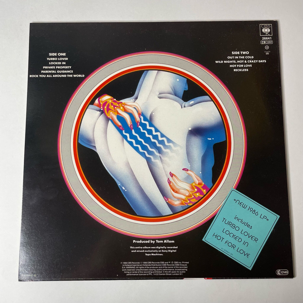 Винтажная виниловая пластинка LP Judas Priest Turbo (Holland 1986)