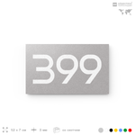 Номер на дверь 399, табличка на дверь для офиса, квартиры, кабинета, аудитории, склада, серая 120х70 мм, Айдентика Технолоджи