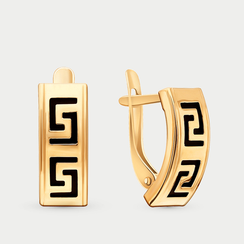 Серьги с каучуком для женщин из розового золота 585 пробы (арт. 20303К)