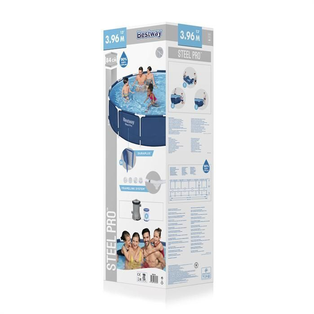 Каркасный бассейн Bestway Steel Pro 5612E (396х84, карт. фильтр)