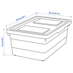IKEA SOCKERBIT  (ИКЕА СОСКЕРБИТ)  -  Контейнер с крышкой, белый, 38x25x15 см