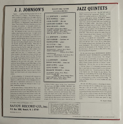 Винтажная виниловая пластинка LP J.J. Johnson Jazz Quintets (Japan 1985) (No Obi)