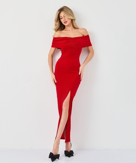 Платье со сборкой на груди