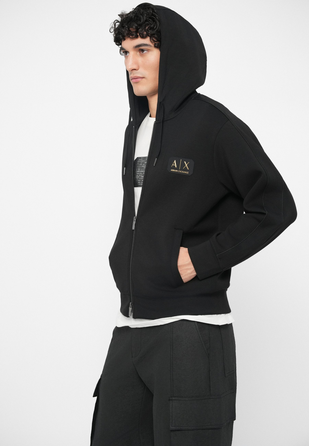 Armani Exchange Толстовка на молнии - Чёрный