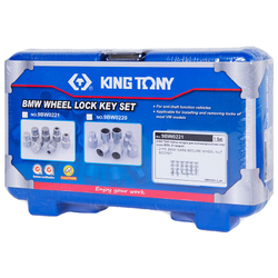 KING TONY (9BW0221) Набор насадок для монтажа/демонтажа секреток колес BMW, 21 предмет