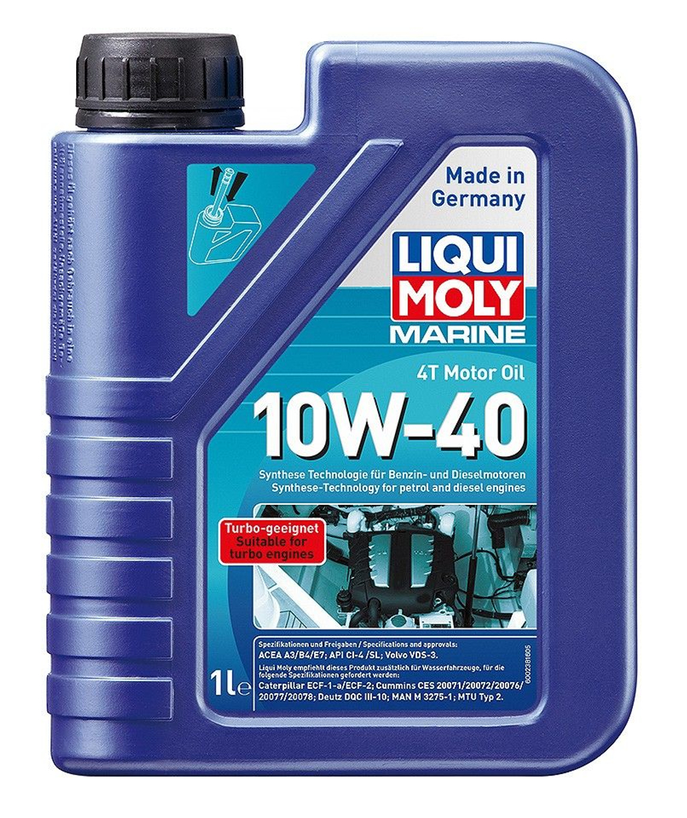 Синтетическое моторное масло LIQUI MOLY Marine 4T Motor Oil 10W-40 для четырехтактных двигателей, 1л (10261503)