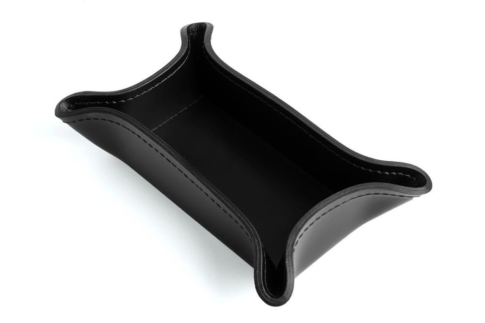 Лоток фигурный из кожи цвет ЧЕРНЫЙ