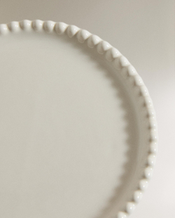 Zara Home Поднос из керамики, цвет бежевый, 11.5 см