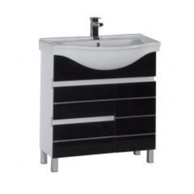 Тумба с раковиной Aquanet Доминика 80 б\к черный