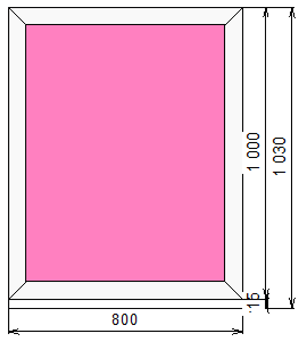 Пластиковое окно 1000 х 800 ТермА Эко с глухой створкой
