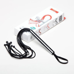 Чёрная латексная плеть с шариками на конце Pearl (35 см, черный, серебро) (Цвет: черный, серебро)