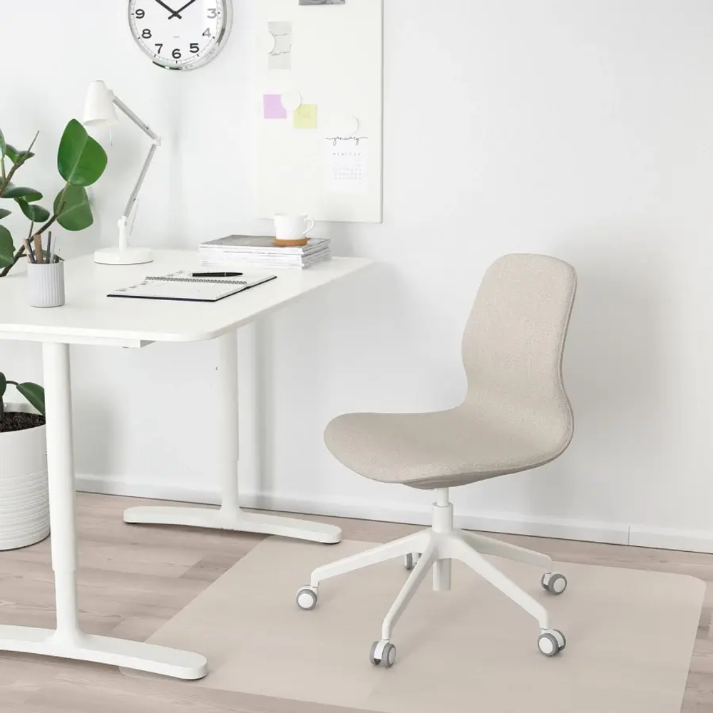 Офисный стул - IKEA LÅNGFJÄLL/LANGFJALL, 68x68x92см, белый, ЛОНГФЬЕЛЛЬ ИКЕА