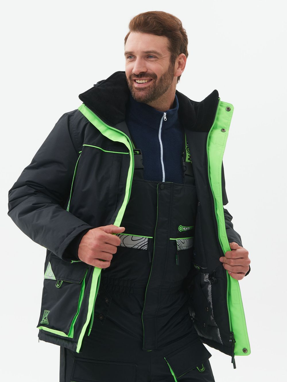 Костюм зимний Elbrus ткань Hit Membrane цвет Черный/Лайм