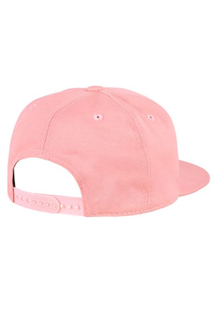 Бейсболка розовая с прямым козырьком и застежкой сзади
