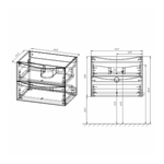 База под раковину Vincea Mia 65 подвесная с 2 выкатными ящиками soft close, темный дуб