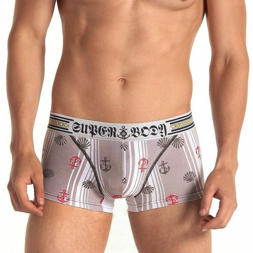 Мужские трусы боксеры серые морские Superbody Boxer Beige