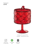 Конфетница на ножке love, ?11х16,7 см, акрил, красная