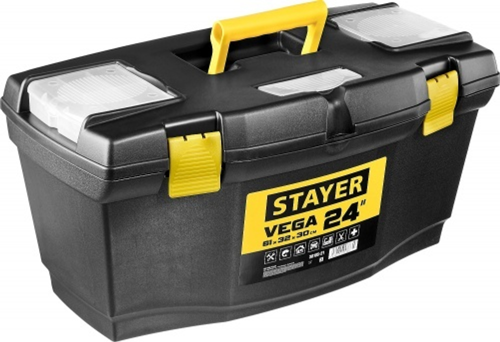 Ящик пластиковый с органайзером STAYER, VEGA-24