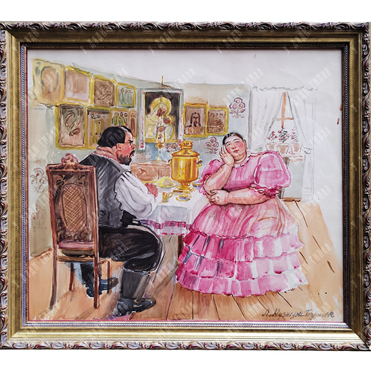 Бурлюк-Кузнецова Л. Д. (1884–1968). Купчиха. Акварель. Сер. ХХ века.