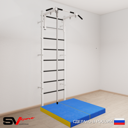 Шведская стенка Sv Sport усиленная 6094 (Турник стандарт/Канат/Мат 1м)