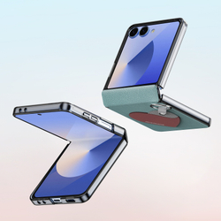 Чехол синего цвета (Love Edition) из искусственной кожи от Dux Ducis для Samsung Galaxy Z Flip 7, серия Luvy Series Case