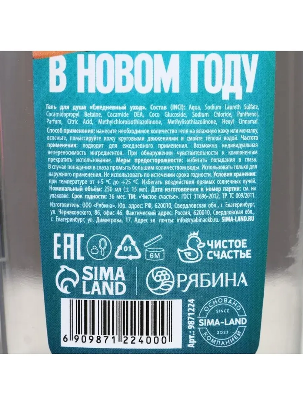 Гель для душа «Побед в Новом Году!», 250 мл, аромат мужского