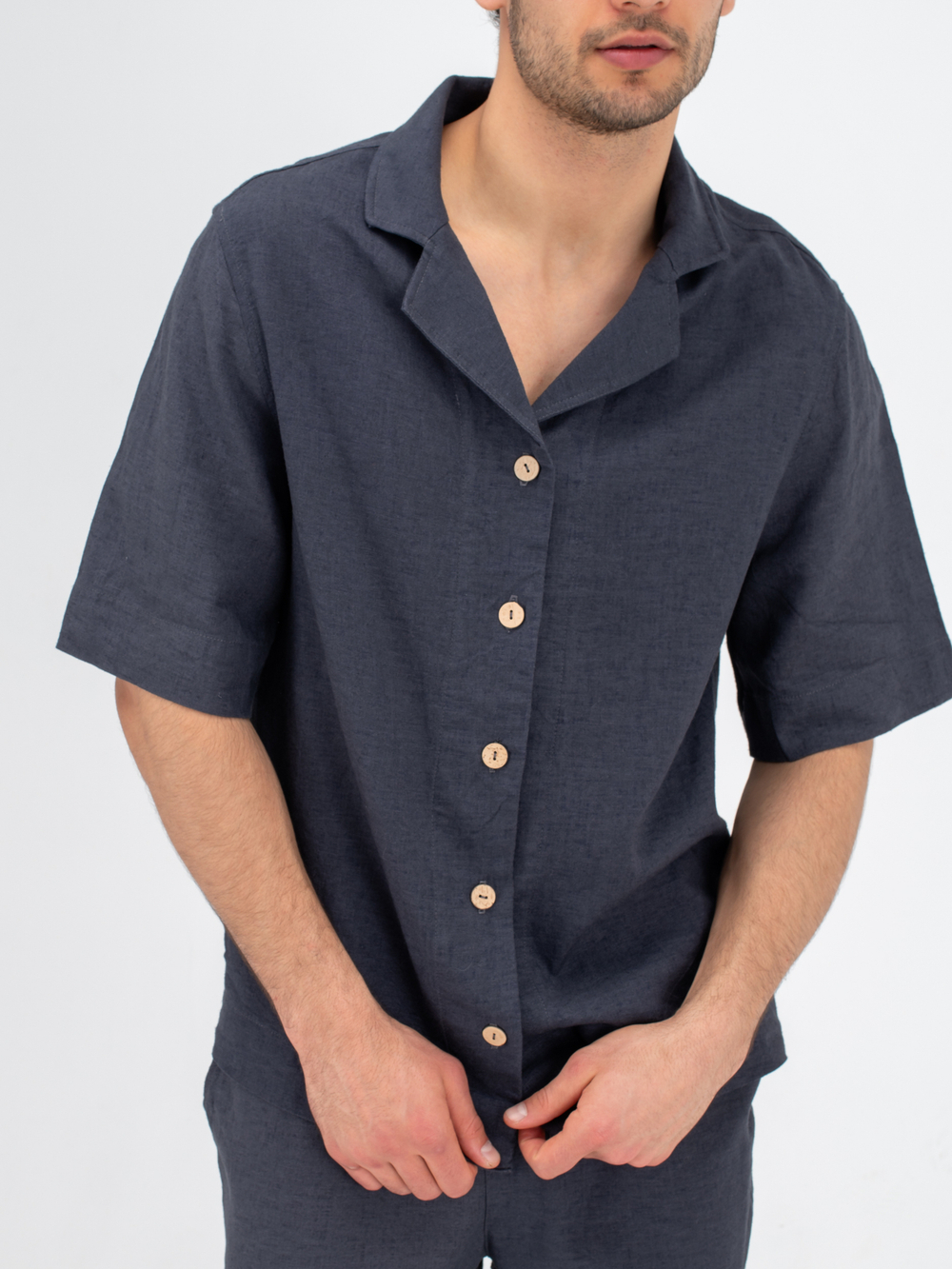 Костюм льняной с брюками. Графит