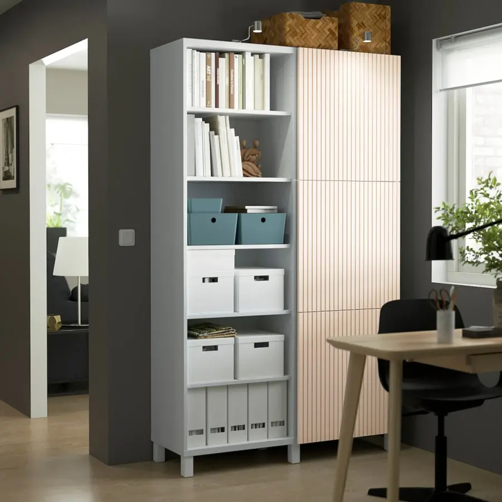 Шкаф - IKEA BESTÅ/BESTA, 120x42x202 см, белый, Бесто ИКЕА