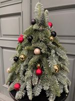 Елочная композиция h45см - в бело-красно-золотых оттенках