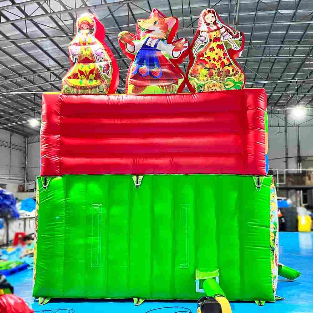 Коммерческий надувной батут с горкой «Добрая русская сказка», 8*4*5 м.