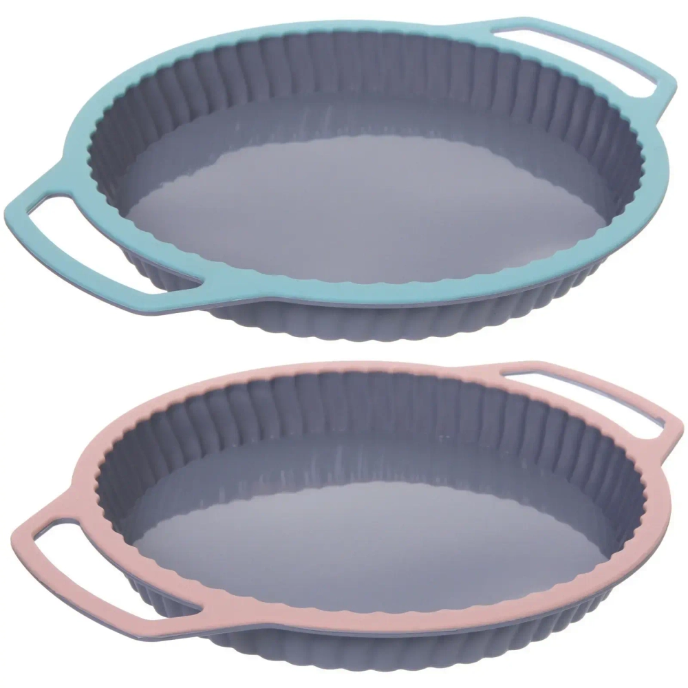 Форма силиконовая «CooKstyle» круглая с ручками 23*31*3см, с металлической вставкой