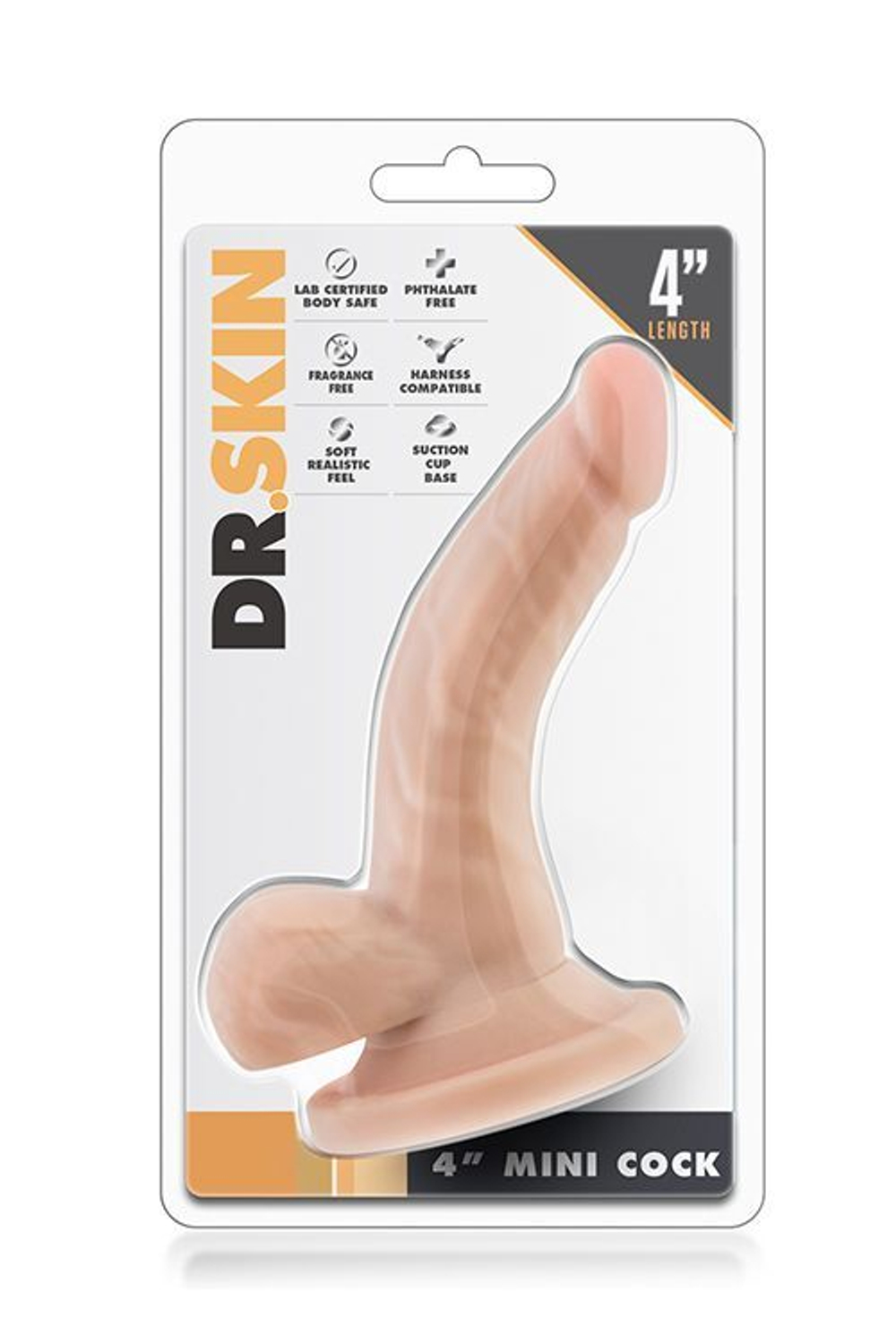 Телесный анальный фаллоимитатор 4 Inch Mini Cock - 12 см. (Цвет: телесный)