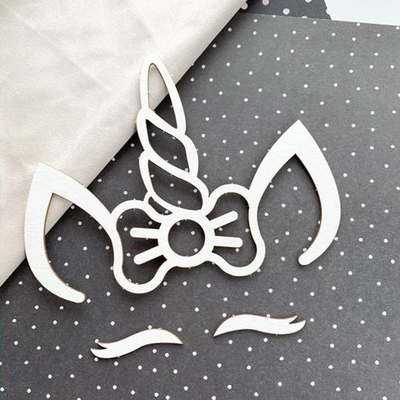 Заготовка для тиснения "Единорог с бантиком"