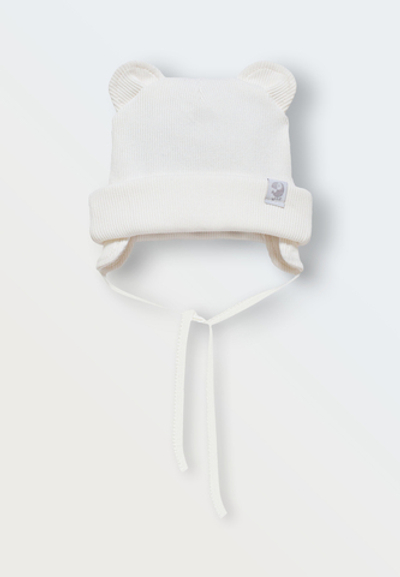 Шапочка из кашкорсе с ушками (экрю)