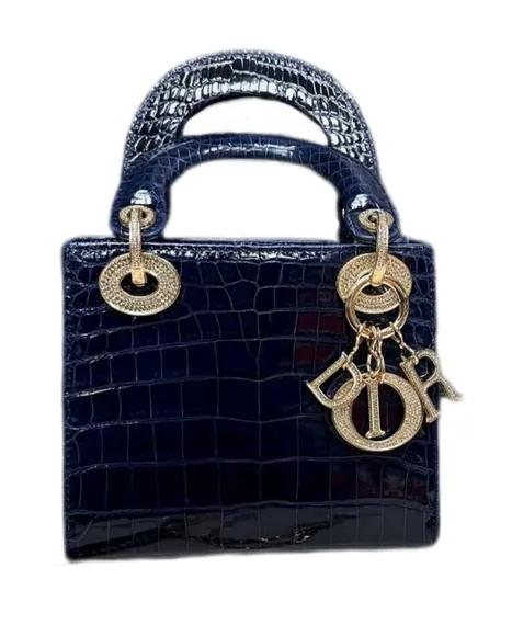 Женская сумка Dior Lady Dior, модель мини-формата синий
