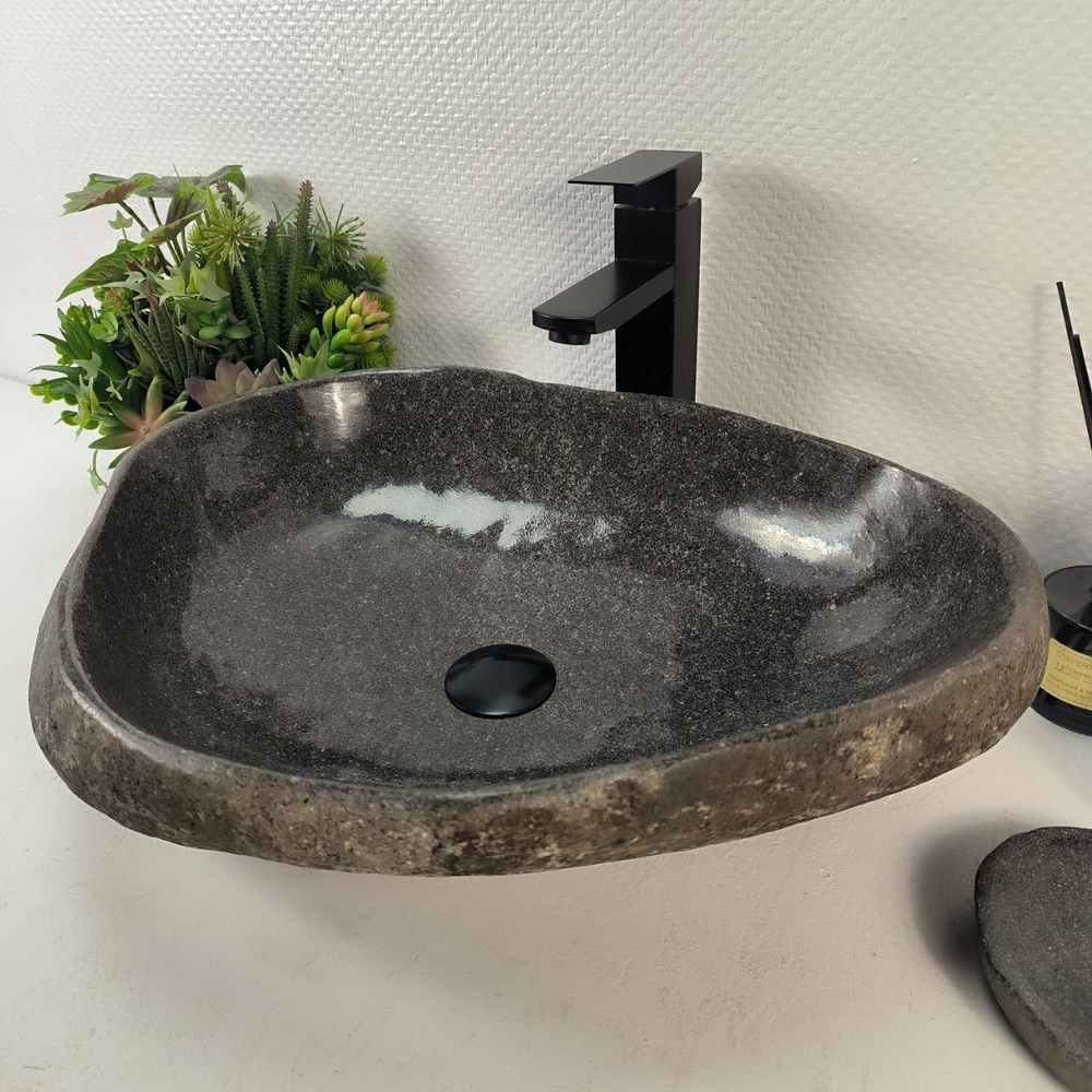Каменная раковина из речного камня RS-05274 (54*42*15) 0862 из натурального камня