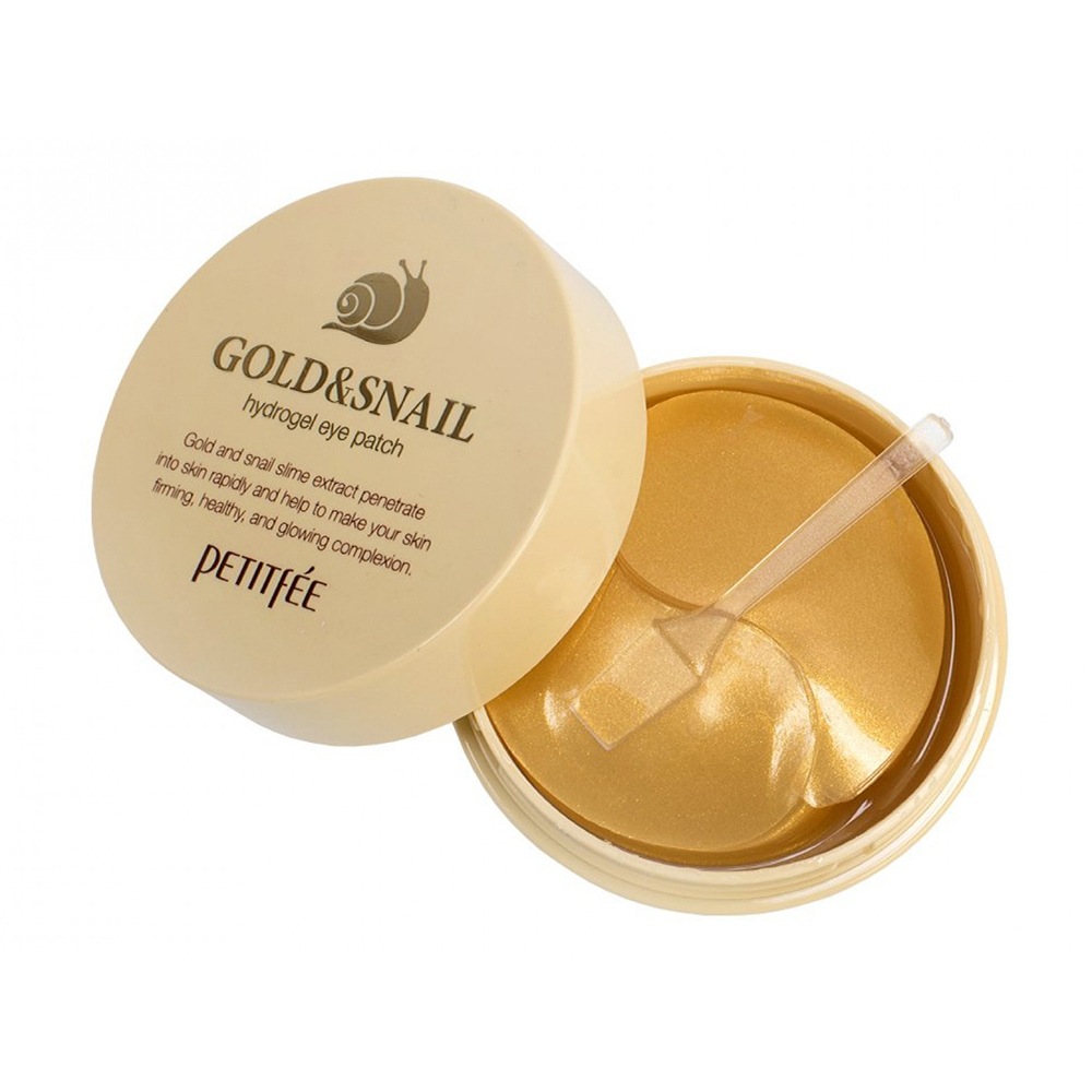 Гидрогелевые патчи для век с муцином улитки Petitfee Hydro Gel Eye Patch Gold & Snail
