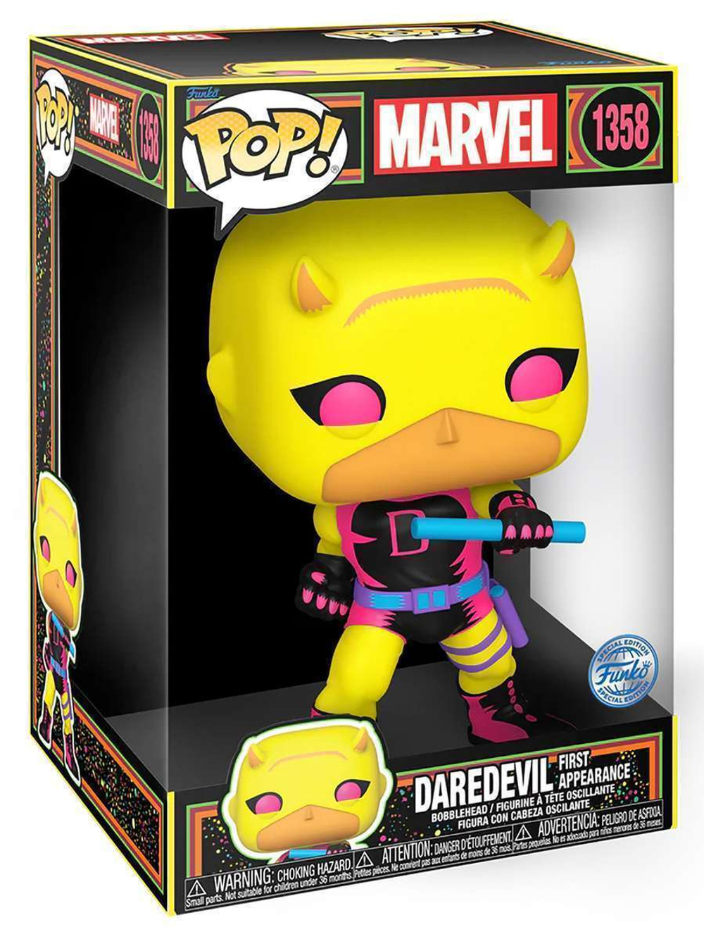 Фигурка Funko POP! Bobble Marvel Daredevil First Appearance Yellow/Red (BLKLT) (Exc) 10" (1358)77543